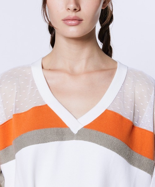 DOUBLE STANDARD CLOTHING(ダブルスタンダードクロージング)の「裏毛ドットチュールワンピース(ワンピース・レディース・ブラック/オフホワイト・38)」の6枚目の写真