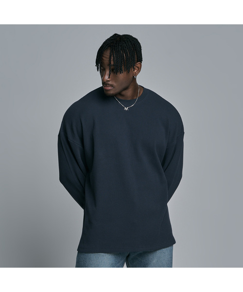 JELEVE（ジェイエルブ）の「ワッフルルーズフィットロングスリーブ（Tシャツ/カットソー・メンズ・ホワイト/ブラック/ネイビー/グレー/オリーブ/チャコール・MEDIUM/LARGE/X-LARGE/SMALL）」の6枚目の写真