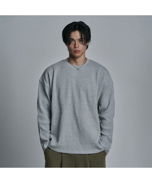 JELEVE（ジェイエルブ）の「ワッフルルーズフィットロングスリーブ（Tシャツ/カットソー・メンズ・ホワイト/ブラック/ネイビー/グレー/オリーブ/チャコール・MEDIUM/LARGE/X-LARGE/SMALL）」の3枚目の写真