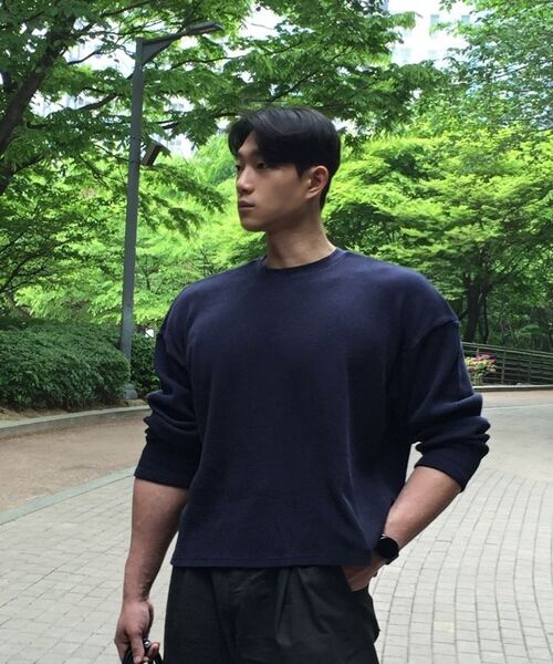 JELEVE（ジェイエルブ）の「ワッフルルーズフィットロングスリーブ（Tシャツ/カットソー・メンズ・ホワイト/ブラック/ネイビー/グレー/オリーブ/チャコール・MEDIUM/LARGE/X-LARGE/SMALL）」の14枚目の写真