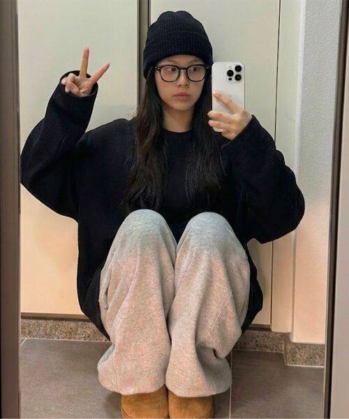 JELEVE（ジェイエルブ）の「ワッフルルーズフィットロングスリーブ（Tシャツ/カットソー・メンズ・ホワイト/ブラック/ネイビー/グレー/オリーブ/チャコール・MEDIUM/LARGE/X-LARGE/SMALL）」の19枚目の写真