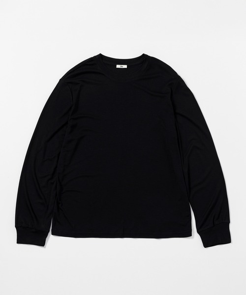 Bie(ビエ)の「シルクタッチロングスリーブTシャツ(Tシャツ/カットソー・レディース・ホワイト/ブラック・M)」の2枚目の写真
