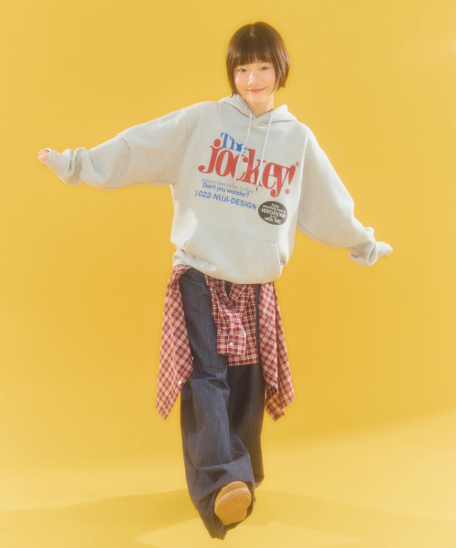 Video Jockey（ビデオジョッキー）の「ビデオマーケット フードパーカー [メランジグレー]（パーカー・レディース・その他・S/M）」の2枚目の写真