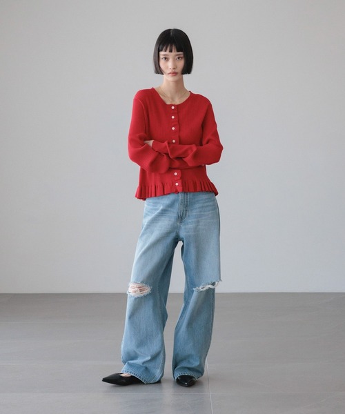 LOWRYS FARM（ローリーズファーム）の「フリルカーディガンＬＳ　638337（Tシャツ/カットソー・レディース・レッド/ブルー/ブラック/アイボリー・FREE）」の21枚目の写真