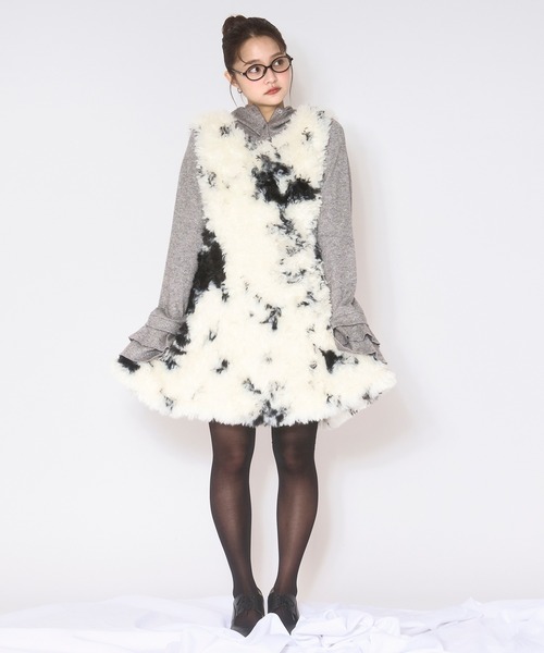 セール】fake fur mini onepiece / フェイクファーミニワンピース