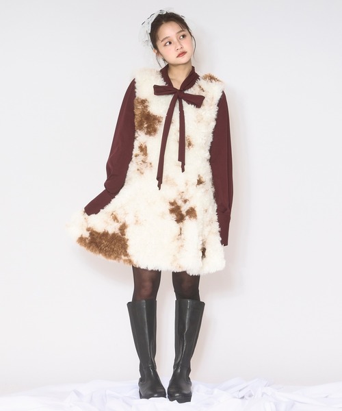 セール】fake fur mini onepiece / フェイクファーミニワンピース