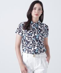 【St ANDREWS】トリコットメッシュボニースコットランド柄半袖シャツ (WOMENS)