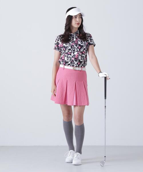 St ANDREWS(セントアンドリュース)の「【St ANDREWS】トリコットメッシュボニースコットランド柄半袖シャツ (WOMENS)(ポロシャツ・レディース・グリーン系その他/ピンク・L/M/S)」の5枚目の写真