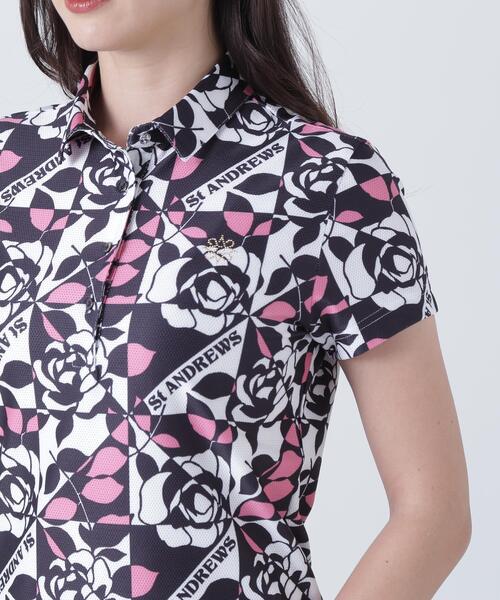 St ANDREWS(セントアンドリュース)の「【St ANDREWS】トリコットメッシュボニースコットランド柄半袖シャツ (WOMENS)(ポロシャツ・レディース・グリーン系その他/ピンク・L/M/S)」の9枚目の写真