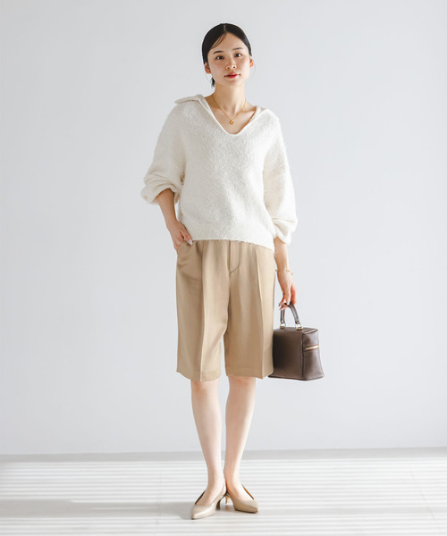 Noble（ノーブル）の「コンパクトサテンバミューダーパンツ（その他パンツ・レディース・ブラック/ベージュ・36/38）」の22枚目の写真