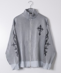 JOHN'S CLOSET | 【13】トライバルデザイン プレーティングニット ダブルジップブルゾン(ニット/セーター)