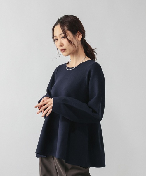 GLOBAL WORK（グローバルワーク）の「リッチライトペプラムプルオーバー/632671（ニット/セーター・レディース・グレー/ペールイエロー/ブラック/ネイビー・MEDIUM/LARGE）」の16枚目の写真