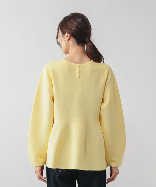 GLOBAL WORK（グローバルワーク）の「リッチライトペプラムプルオーバー/632671（ニット/セーター・レディース・グレー/ペールイエロー/ブラック/ネイビー・MEDIUM/LARGE）」の11枚目の写真