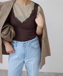 SLOBE IENA | ラメリブノースリーブプルオーバー(ニット/セーター)