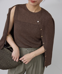 SLOBE IENA | ラメリブノースリーブプルオーバー(ニット/セーター)