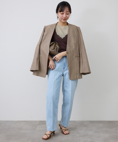 SLOBE IENA(スローブイエナ)の「ラメリブノースリーブプルオーバー(ニット/セーター・レディース・ベージュ/ブラウン・FREE)」の7枚目の写真