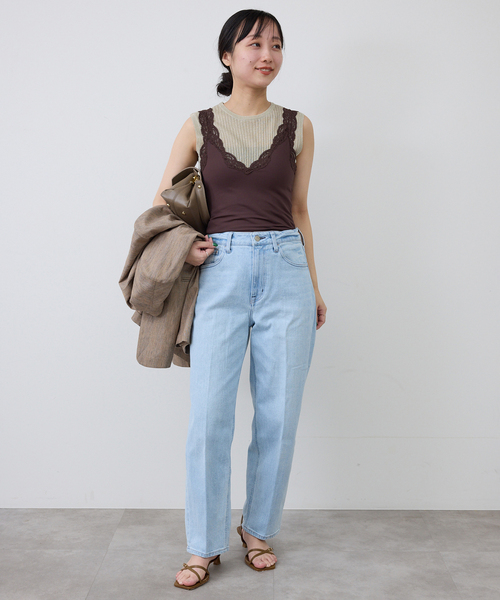 SLOBE IENA(スローブイエナ)の「ラメリブノースリーブプルオーバー(ニット/セーター・レディース・ベージュ/ブラウン・FREE)」の9枚目の写真