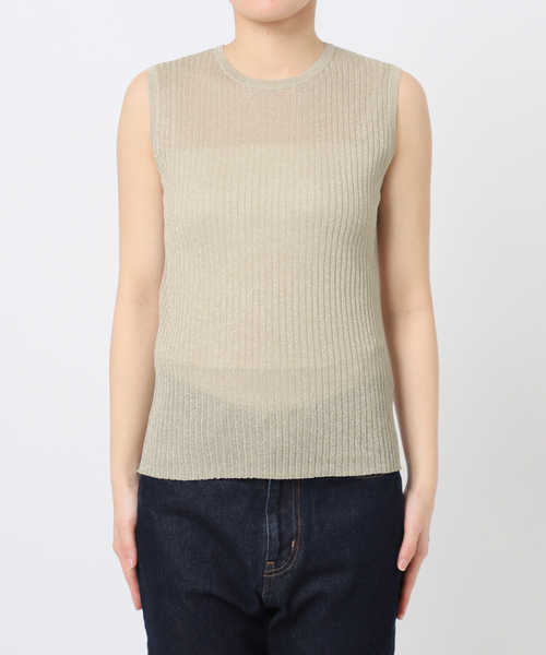 SLOBE IENA(スローブイエナ)の「ラメリブノースリーブプルオーバー(ニット/セーター・レディース・ベージュ/ブラウン・FREE)」の12枚目の写真