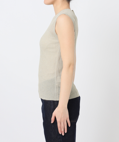 SLOBE IENA(スローブイエナ)の「ラメリブノースリーブプルオーバー(ニット/セーター・レディース・ベージュ/ブラウン・FREE)」の13枚目の写真