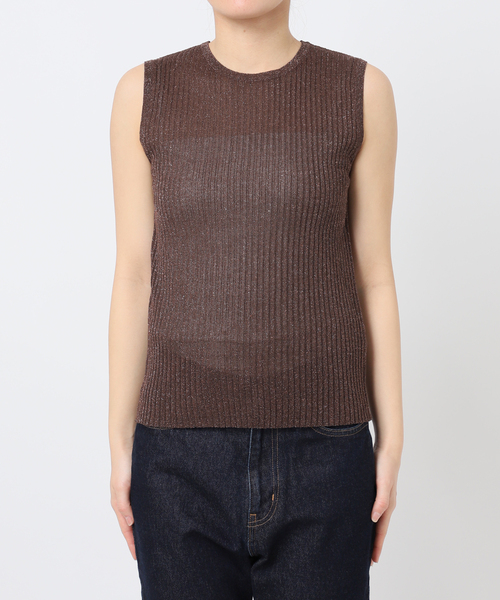 SLOBE IENA(スローブイエナ)の「ラメリブノースリーブプルオーバー(ニット/セーター・レディース・ベージュ/ブラウン・FREE)」の19枚目の写真