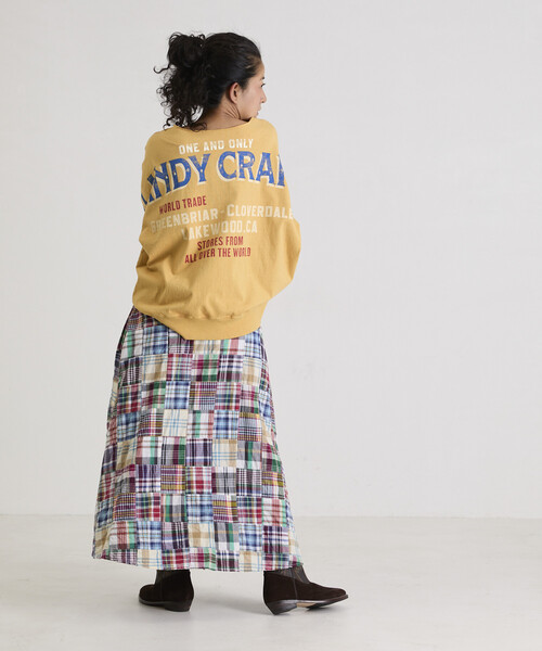 Freada（フリーダ）の「Freada/フリーダ インドパッチワークチェック巻きスカート（スカート・レディース・グリーン/その他・ONE SIZE）」の21枚目の写真