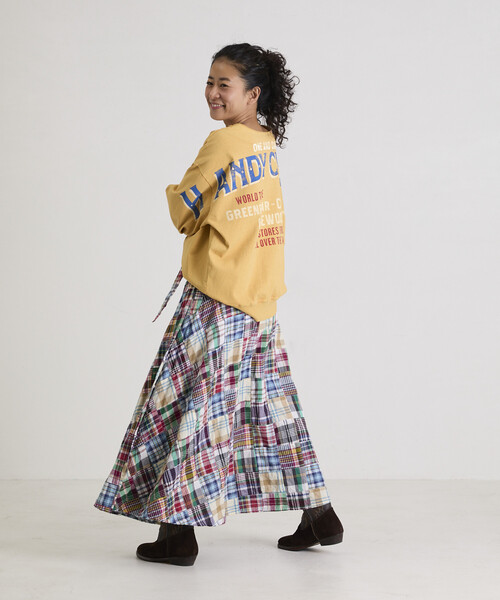 Freada（フリーダ）の「Freada/フリーダ インドパッチワークチェック巻きスカート（スカート・レディース・グリーン/その他・ONE SIZE）」の22枚目の写真