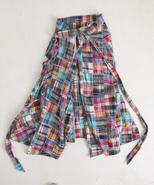 Freada（フリーダ）の「Freada/フリーダ インドパッチワークチェック巻きスカート（スカート・レディース・グリーン/その他・ONE SIZE）」の11枚目の写真