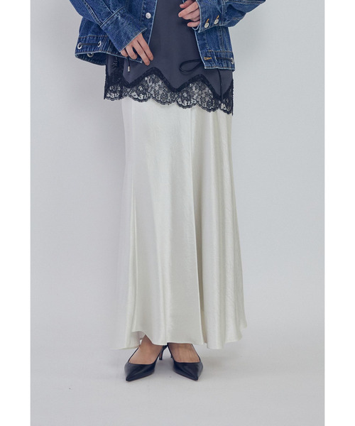 1er Arrondissement（プルミエアロンディスモン）の「【追加】ヴィンテージサテンスカート（スカート・レディース・オフホワイト/ベージュ/ブルー系その他4・38/36）」の8枚目の写真