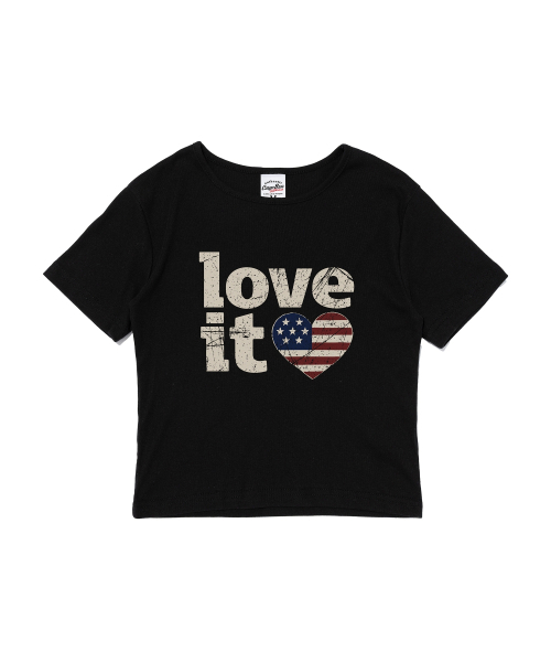 CARGOBROS FOR WOMAN(カーゴブロスフォーウィメン)の「ヴィンテージハートフラッグショート半袖Tシャツ(ソリッドブラック)(Tシャツ/カットソー・レディース・その他・FREE)」の2枚目の写真