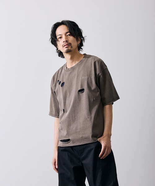 improves（インプローブス）の「フィーチャーロゴ 半袖 グランジ Tシャツ（Tシャツ/カットソー・メンズ・ブラウン/ブラック・X-LARGE/LARGE/MEDIUM/SMALL）」の2枚目の写真