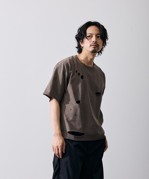 improves（インプローブス）の「フィーチャーロゴ 半袖 グランジ Tシャツ（Tシャツ/カットソー・メンズ・ブラウン/ブラック・X-LARGE/LARGE/MEDIUM/SMALL）」の13枚目の写真