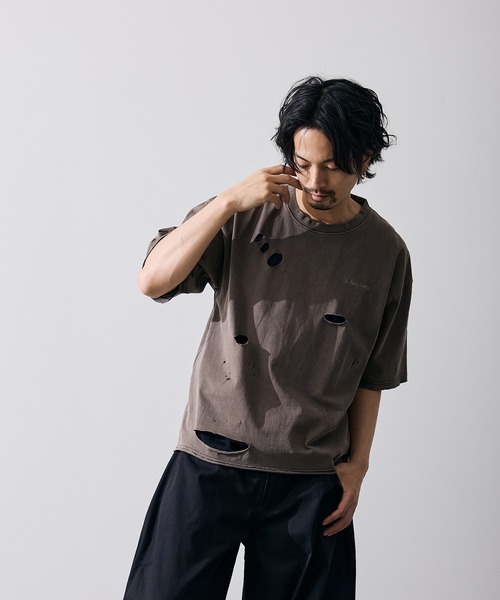 improves（インプローブス）の「フィーチャーロゴ 半袖 グランジ Tシャツ（Tシャツ/カットソー・メンズ・ブラウン/ブラック・X-LARGE/LARGE/MEDIUM/SMALL）」の15枚目の写真