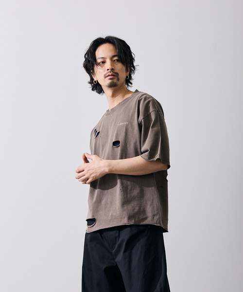 improves（インプローブス）の「フィーチャーロゴ 半袖 グランジ Tシャツ（Tシャツ/カットソー・メンズ・ブラウン/ブラック・X-LARGE/LARGE/MEDIUM/SMALL）」の16枚目の写真