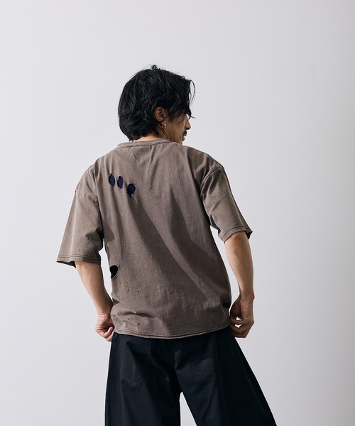 improves（インプローブス）の「フィーチャーロゴ 半袖 グランジ Tシャツ（Tシャツ/カットソー・メンズ・ブラウン/ブラック・X-LARGE/LARGE/MEDIUM/SMALL）」の21枚目の写真