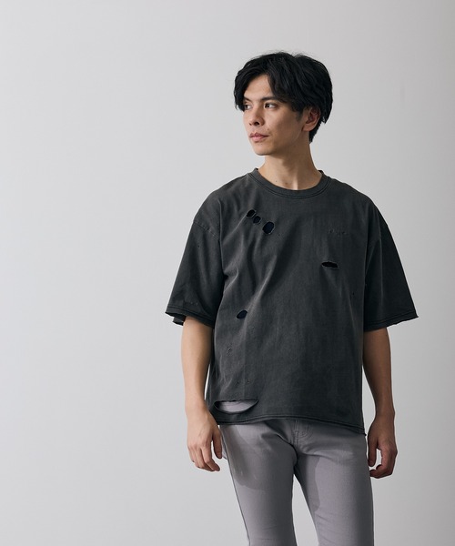 improves（インプローブス）の「フィーチャーロゴ 半袖 グランジ Tシャツ（Tシャツ/カットソー・メンズ・ブラウン/ブラック・X-LARGE/LARGE/MEDIUM/SMALL）」の5枚目の写真