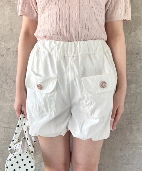 Mejoul(メジュール)の「【2026春夏新作】カーゴポケットハイウエストバルーンショートパンツ(その他パンツ・レディース・ブラック/ホワイト・M/L)」の21枚目の写真