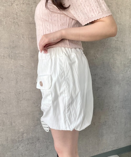 Mejoul(メジュール)の「【2026春夏新作】カーゴポケットハイウエストバルーンショートパンツ(その他パンツ・レディース・ブラック/ホワイト・M/L)」の22枚目の写真