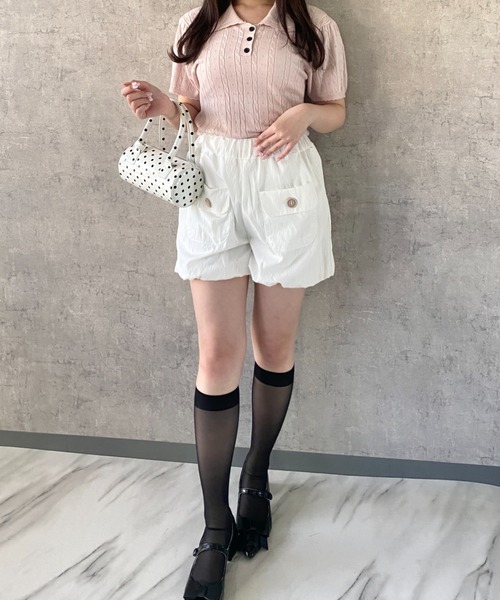 Mejoul(メジュール)の「【2026春夏新作】カーゴポケットハイウエストバルーンショートパンツ(その他パンツ・レディース・ブラック/ホワイト・M/L)」の19枚目の写真