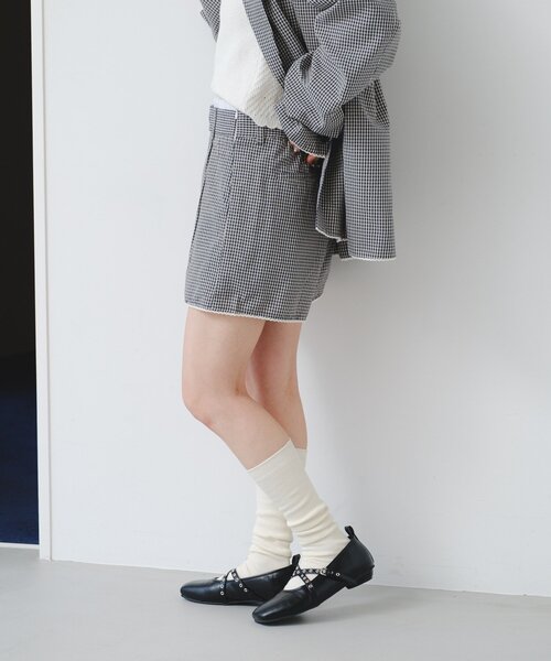 Kastane(カスタネ)の「【セットアップ対応】ピコレースチェックショートパンツ(その他パンツ・レディース・ブラック/ネイビー・FREE)」の5枚目の写真