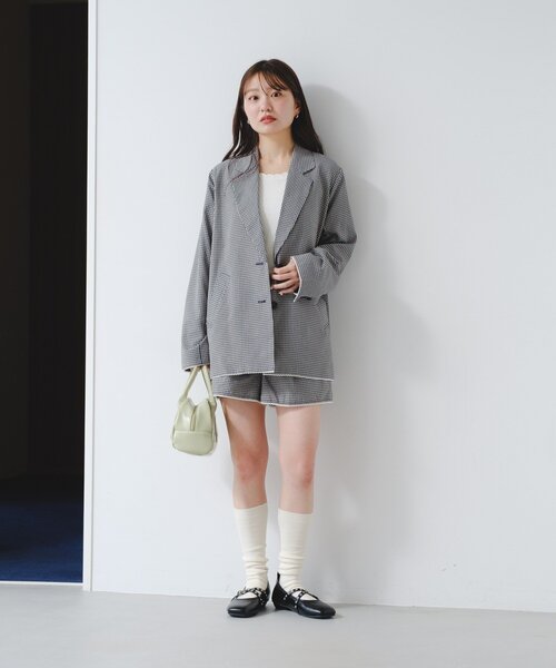 Kastane(カスタネ)の「【セットアップ対応】ピコレースチェックショートパンツ(その他パンツ・レディース・ブラック/ネイビー・FREE)」の7枚目の写真