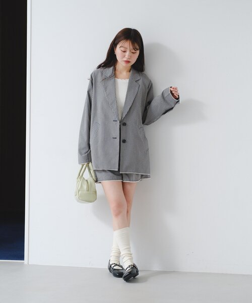 Kastane(カスタネ)の「【セットアップ対応】ピコレースチェックショートパンツ(その他パンツ・レディース・ブラック/ネイビー・FREE)」の8枚目の写真
