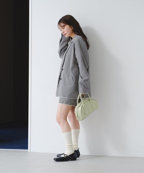 Kastane(カスタネ)の「【セットアップ対応】ピコレースチェックショートパンツ(その他パンツ・レディース・ブラック/ネイビー・FREE)」の9枚目の写真