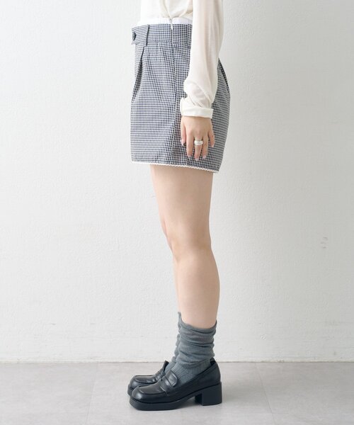 Kastane(カスタネ)の「【セットアップ対応】ピコレースチェックショートパンツ(その他パンツ・レディース・ブラック/ネイビー・FREE)」の11枚目の写真