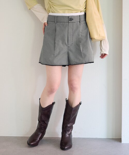 Kastane(カスタネ)の「【セットアップ対応】ピコレースチェックショートパンツ(その他パンツ・レディース・ブラック/ネイビー・FREE)」の18枚目の写真