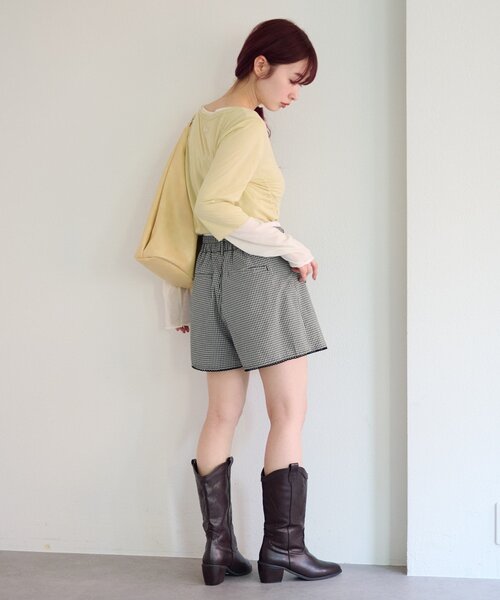 Kastane(カスタネ)の「【セットアップ対応】ピコレースチェックショートパンツ(その他パンツ・レディース・ブラック/ネイビー・FREE)」の20枚目の写真