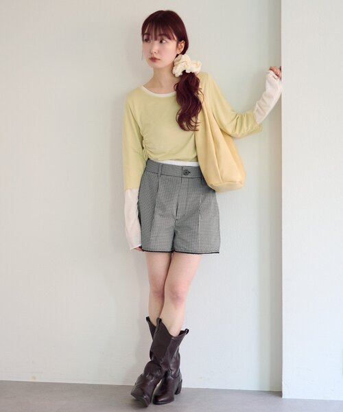 Kastane(カスタネ)の「【セットアップ対応】ピコレースチェックショートパンツ(その他パンツ・レディース・ブラック/ネイビー・FREE)」の21枚目の写真