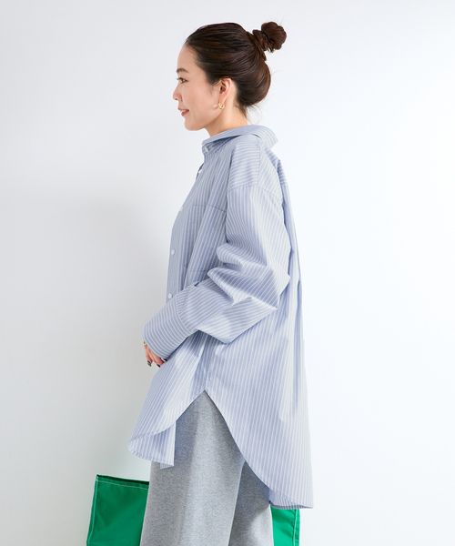 B.C STOCK(ベーセーストック)の「ウォッシャブル / オーバーシャツ(シャツ/ブラウス・レディース・ホワイト/グリーン/ピンク/ブルー/ベージュ・FREE)」の11枚目の写真