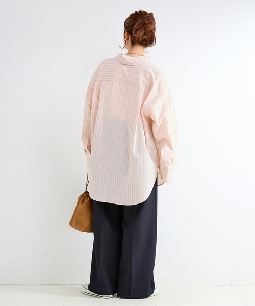 B.C STOCK(ベーセーストック)の「ウォッシャブル / オーバーシャツ(シャツ/ブラウス・レディース・ホワイト/グリーン/ピンク/ブルー/ベージュ・FREE)」の15枚目の写真
