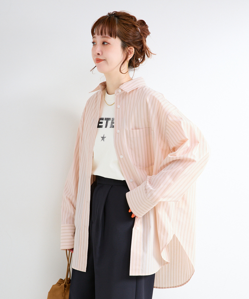 B.C STOCK(ベーセーストック)の「ウォッシャブル / オーバーシャツ(シャツ/ブラウス・レディース・ホワイト/グリーン/ピンク/ブルー/ベージュ・FREE)」の17枚目の写真