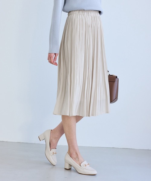 ROPE' PICNIC（ロペピクニック）の「着丈が選べるエアリープリーツスカート（スカート・レディース・ベージュ/ネイビー/ピンク・M/TM）」の8枚目の写真